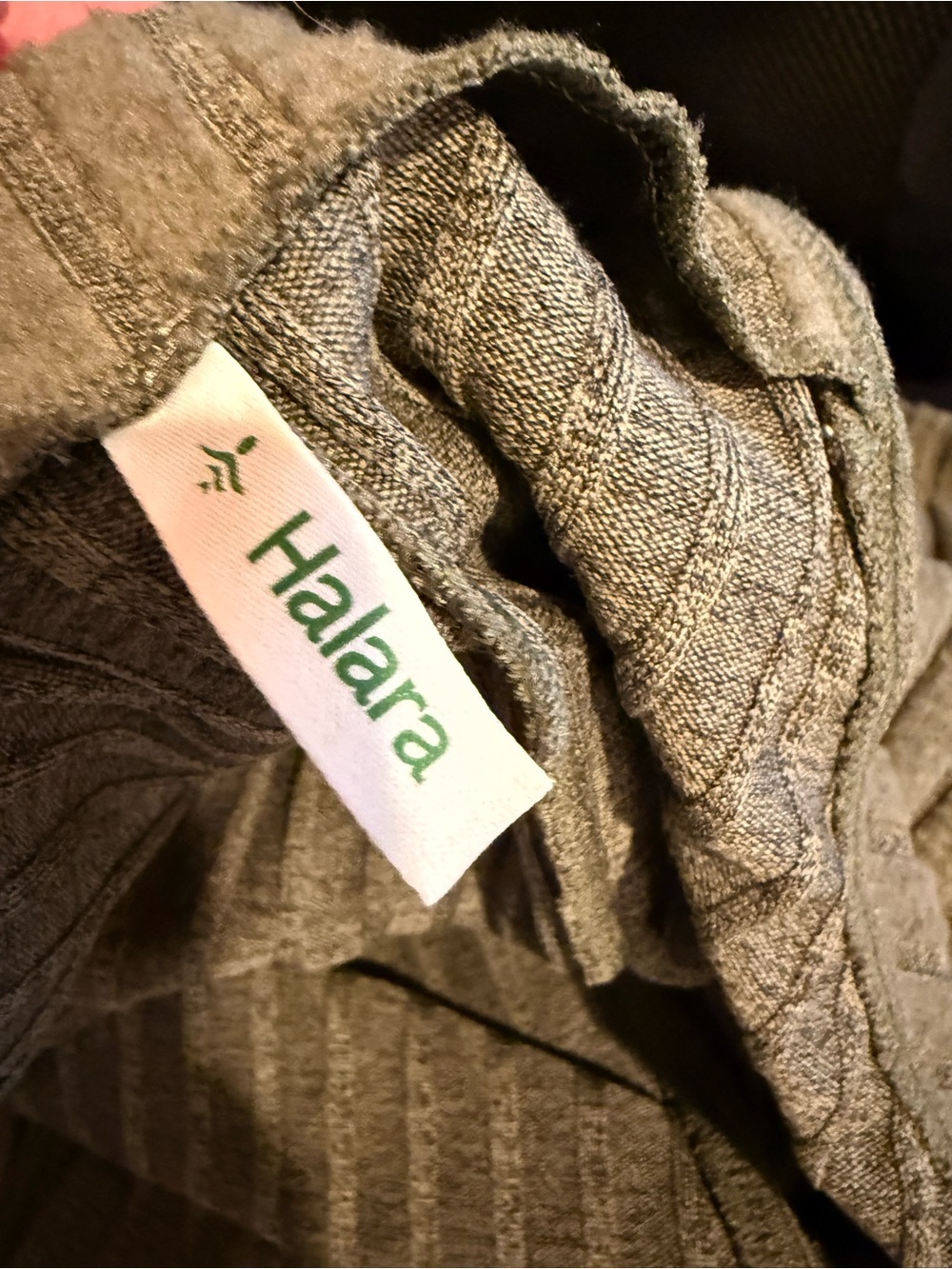 HALARA Olive Ribbed Wide-Leg Jumpsuit - Picture 9 of 13
